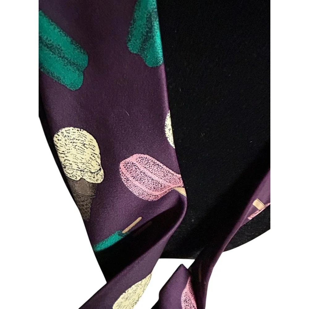 Ferrell Reed for the Locker Room  Silk Tie Purple Ice Cream Cone‎ Popsicle Print